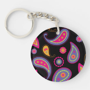 Colourful Paisley seamless Pattern Key Ring