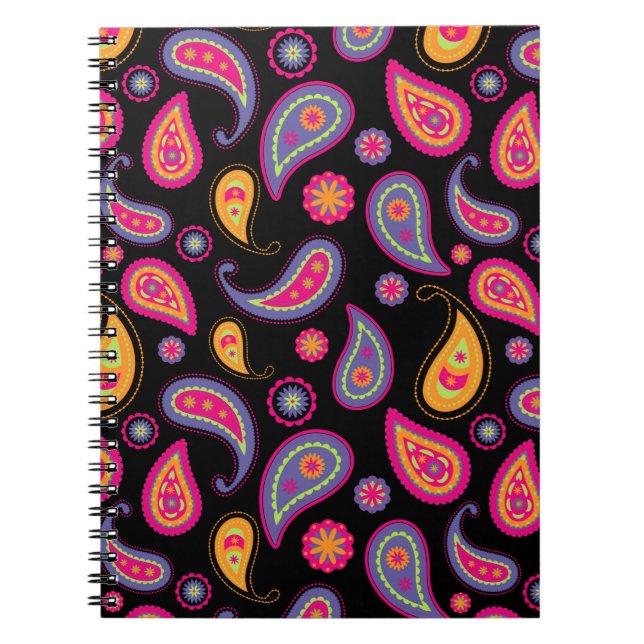 Colourful Paisley seamless Pattern Notebook (Front)