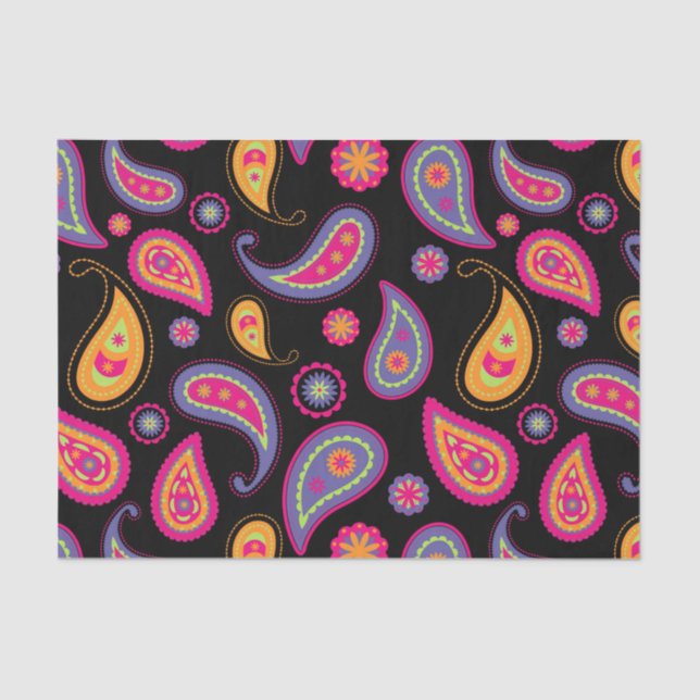 Colourful Paisley seamless Pattern Tissue Paper (Front)