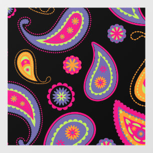 Colourful Paisley seamless Pattern Window Cling