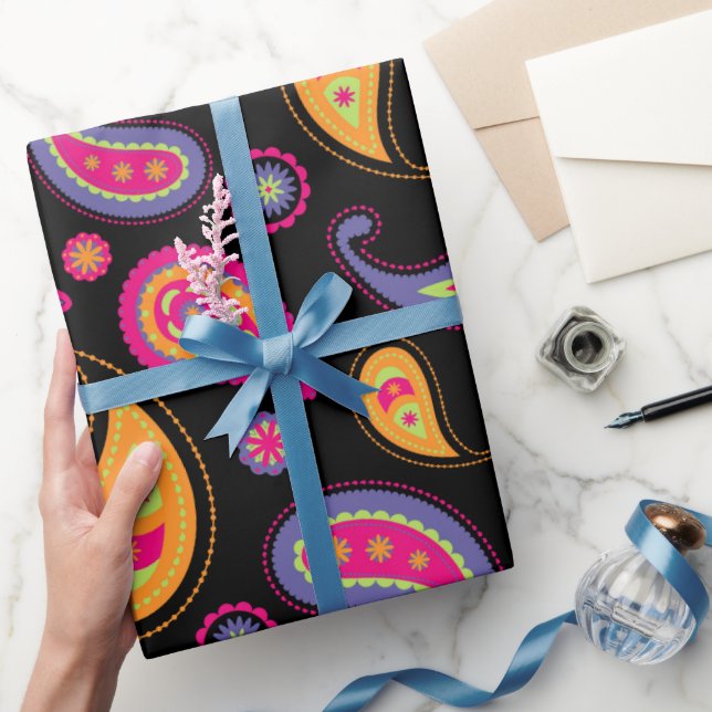 Colourful Paisley seamless Pattern Wrapping Paper (Gifting)