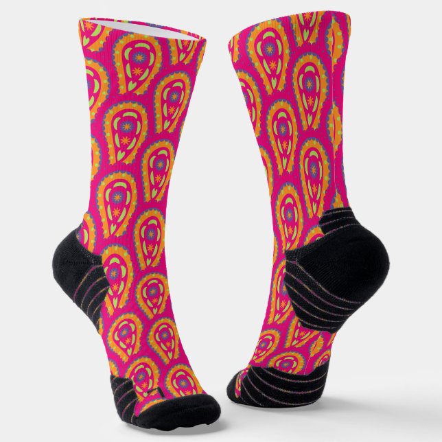 Colourful Paisley Socks (Angled)