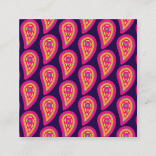 Colourful Paisley Square Business Card