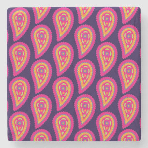 Colourful Paisley Stone Coaster