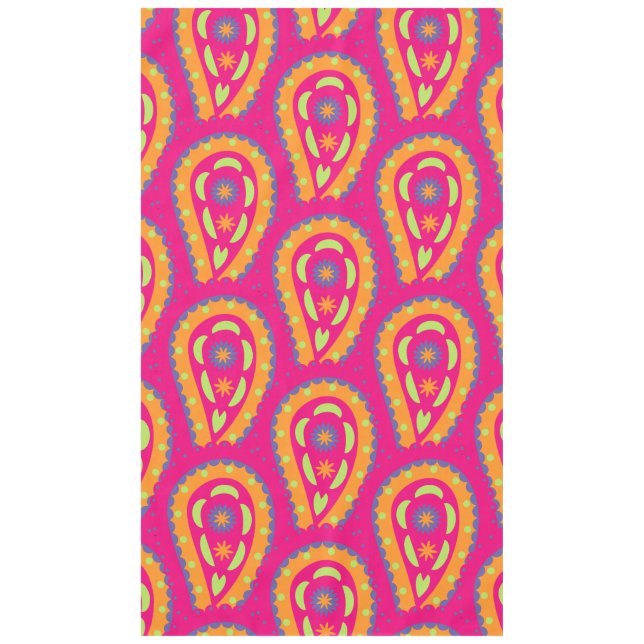 Colourful Paisley Tablecloth (Front)