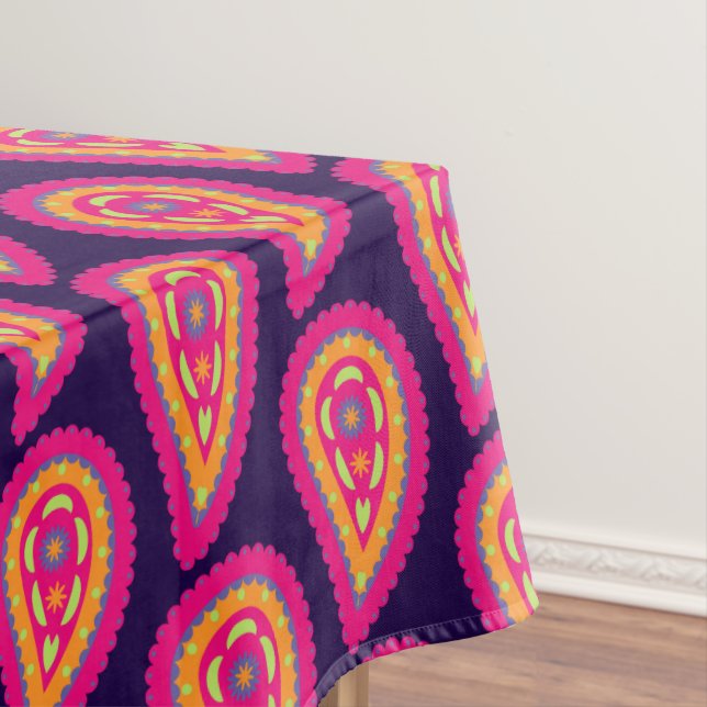 Colourful Paisley Tablecloth (In Situ)