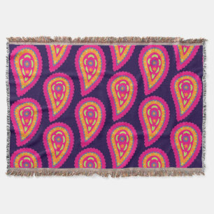 Colourful Paisley Throw Blanket