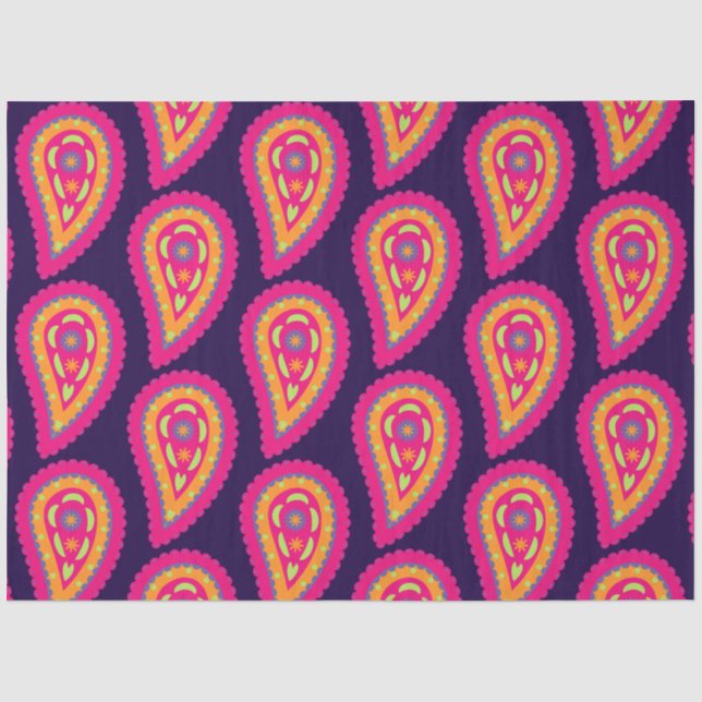 Colourful Paisley Tissue Paper (Front)