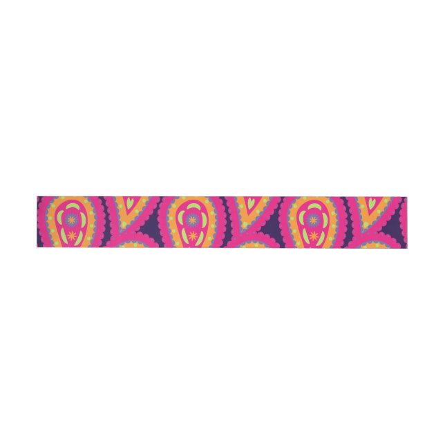 Colourful Paisley Wraparound Address Label (Individual)