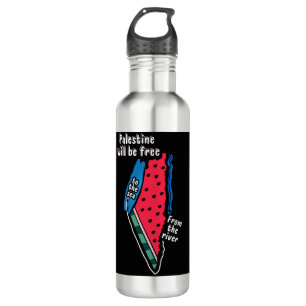 colourful palestine watermelon map graphic design 710 ml water bottle