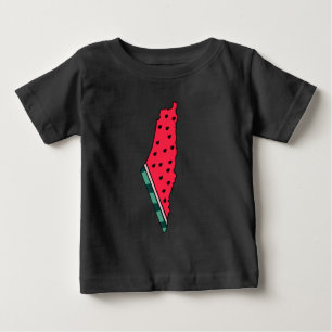colourful palestine watermelon map graphic design baby T-Shirt