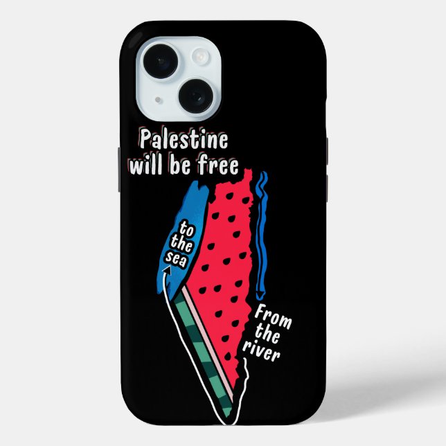 colourful palestine watermelon map graphic design Case-Mate iPhone case (Back)