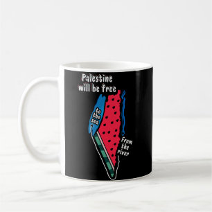 colourful palestine watermelon map graphic design coffee mug