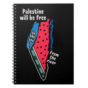 colourful palestine watermelon map graphic design notebook