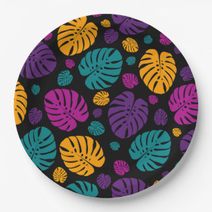 Colourful Palm Leaves Paper Plate