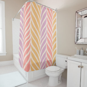 Colourful Palm Leaves Pattern Shower Curtain