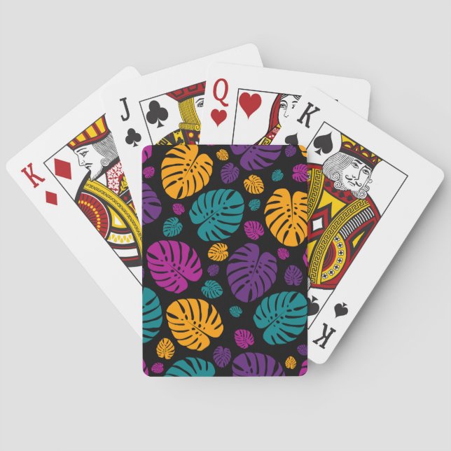 Colourful Palm Leaves Playing Cards (Back)