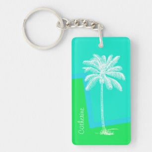 Colourful Palm Tree Custom Key Chain