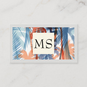 Colourful Palm Trees Pattern Business Card
