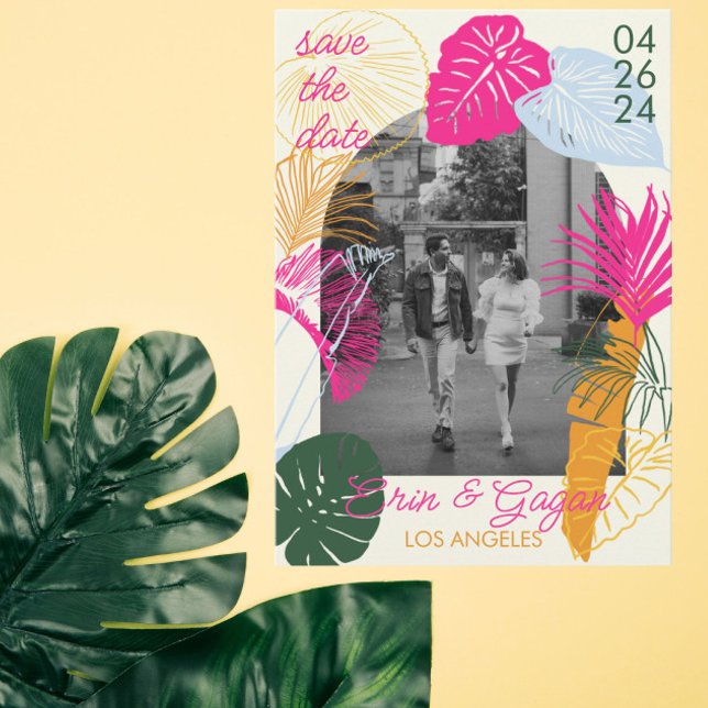 Colourful Palm Trees Save The Date (Creator Uploaded)