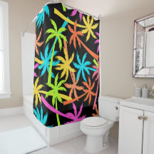 Colourful Palm Trees Shower Curtain