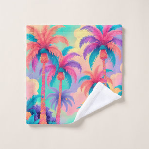Colourful Palm trees Wash Cloth