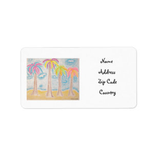 Colourful Palms-Address Label
