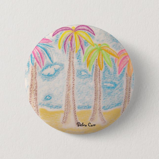 Colourful Palms-button 6 Cm Round Badge (Front)