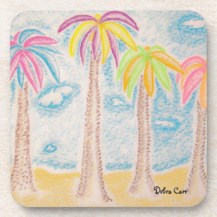 Colourful Palms-cork coaster