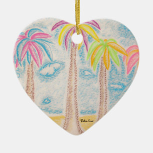 Colourful Palms-heart ornament