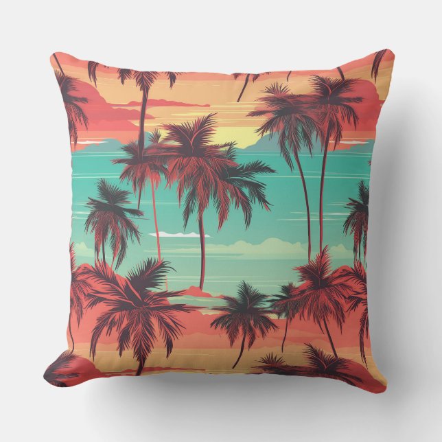 Colourful PalmTrees 055 Cushion (Front)
