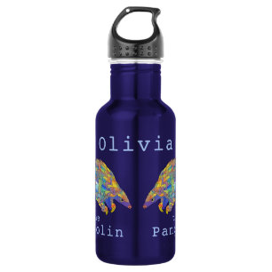 Colourful Pangolin Endangered Animal Name Olivia 532 Ml Water Bottle