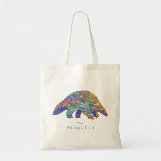 Colourful Pangolin Endangered Animal Rights Art Tote Bag (Front)