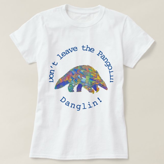Colourful Pangolin Endangered Wildlife Animal Art T-Shirt (Design Front)