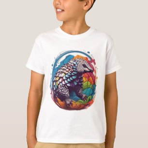 Colourful Pangolin Watercolor T-Shirt