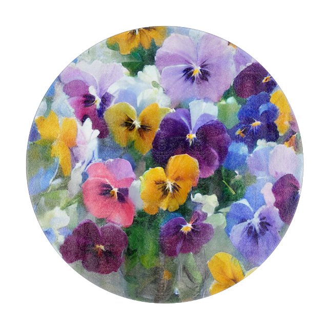 Colourful Pansies  Cutting Board (Front)