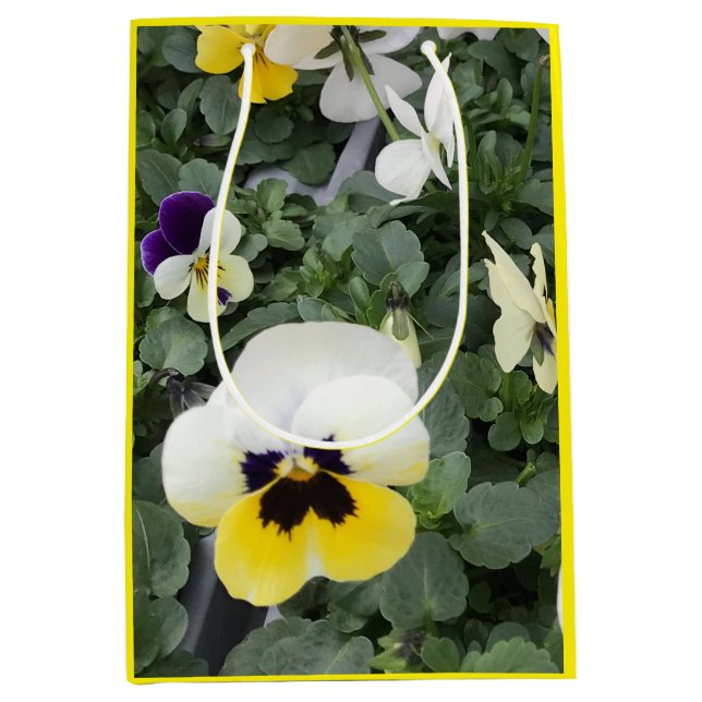Colourful Pansies Easter Medium Gift Bag (Front)