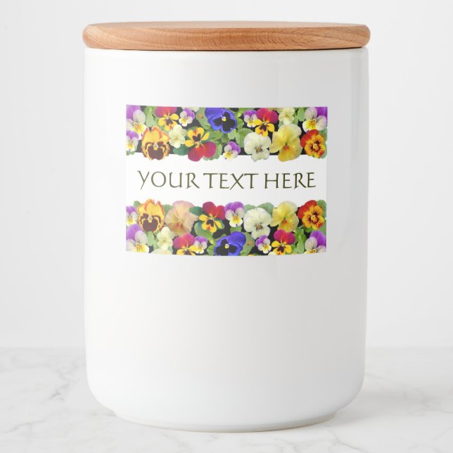Colourful Pansies Food Label (Front)