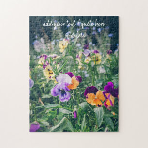 Colourful pansies in a summer country garden jigsaw puzzle