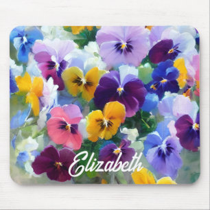 Colourful Pansies Mouse Mat