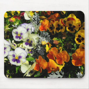 colourful pansies mouse mat