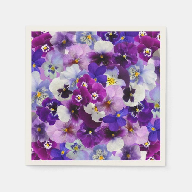 Colourful Pansies, Pretty Flowers, Napkin (Front)