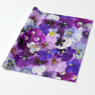 Designer Flower Wrapping Paper - Pansy - FREE UK DELIVERY