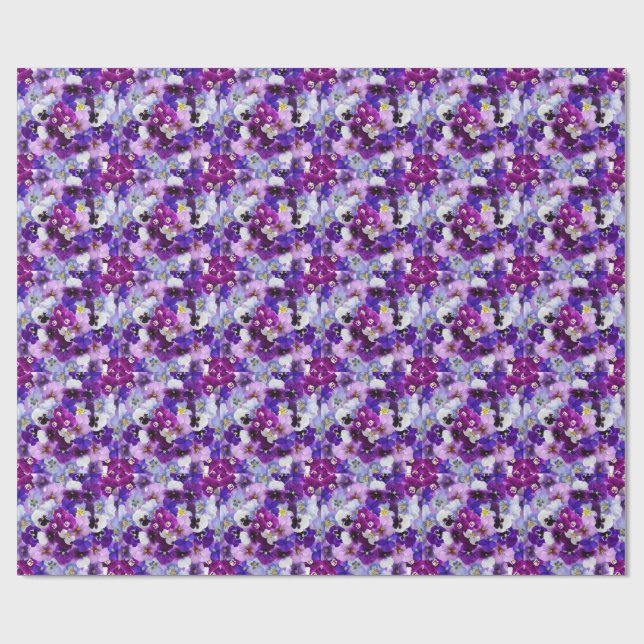 Colourful Pansies, Pretty Flowers, Wrapping Paper (Flat)