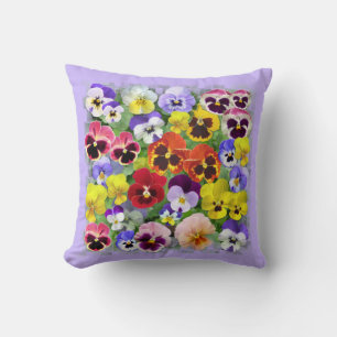 Colourful Pansies Throw Pillow