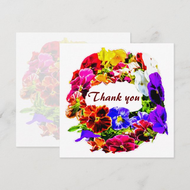 Colourful Pansy Flowers (Front/Back)