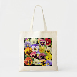 Colourful Pansy Patchwork Tote Bag