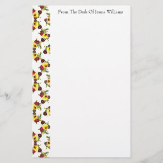 Colourful Pansy Pattern Stationery