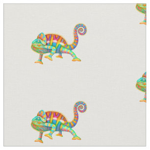Colourful Panther Chameleon Cotton Fabric