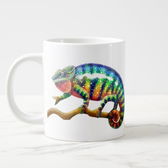 Colourful Panther Chameleon Jumbo Mug (Left)